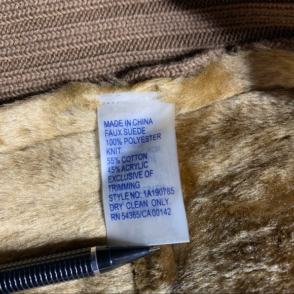 New Nygard Size XL Faux Suede Fur Jacket Sweater - Picture 9 of 9